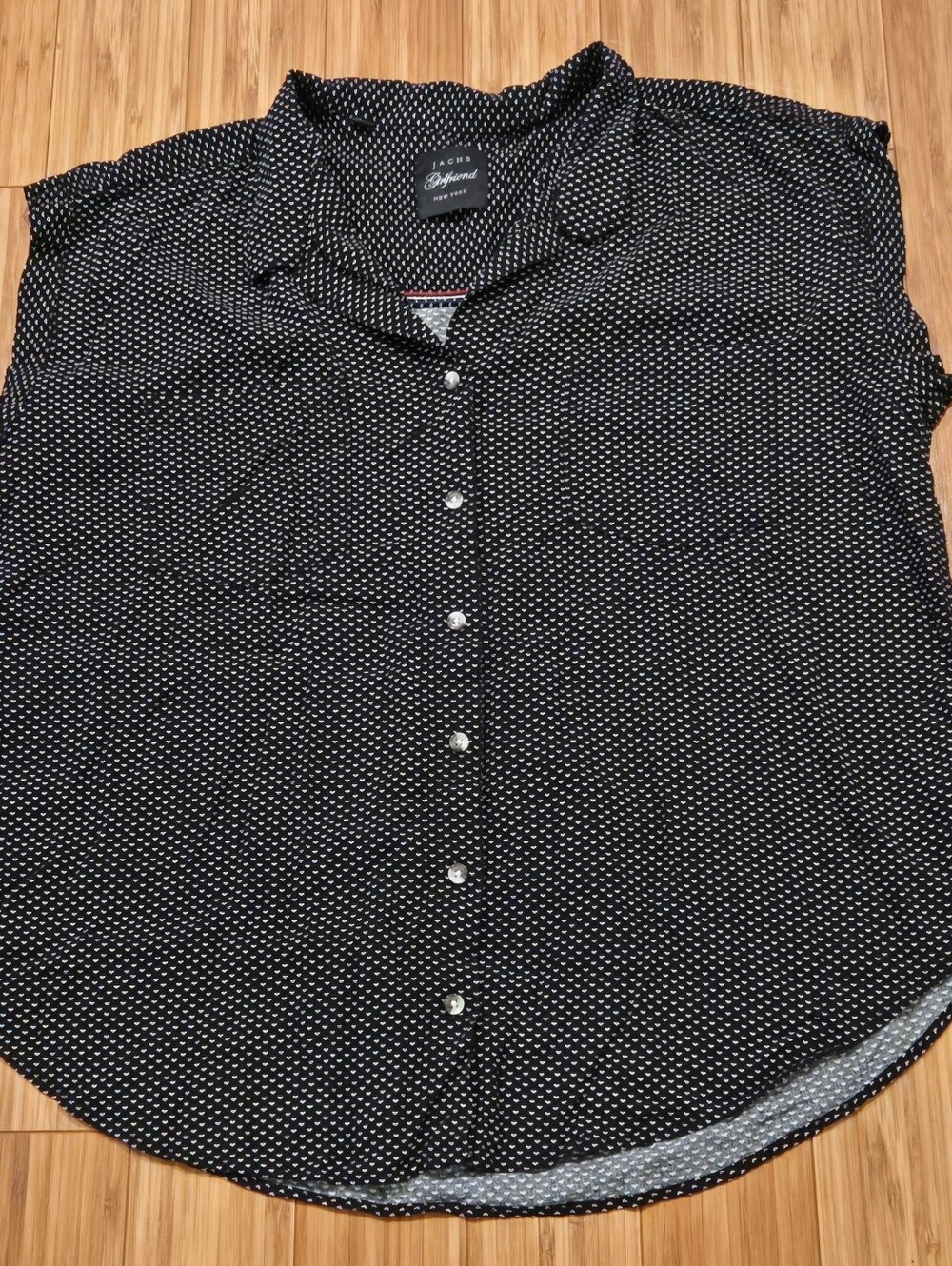 Jachs Black Dot-Print Short-Sleeve Button Shirt
